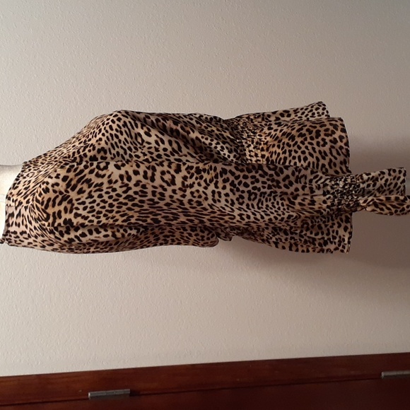Libby Edelman Leopard Animal Print Flowy Blouse -Size Small - Picture 4 of 9
